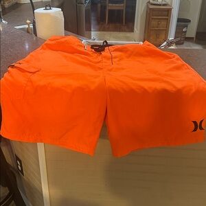 5/$25.00 Hurley Board Shorts Neon Orange 40 beach lake swim men boys